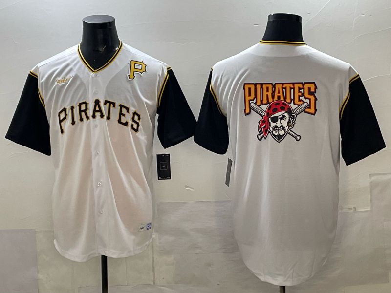 Men Pittsburgh Pirates Blank White Throwback Nike MLB 2025 Jersey 07->pittsburgh pirates->MLB Jersey